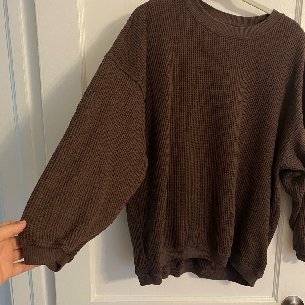Slouchy waffle sweater